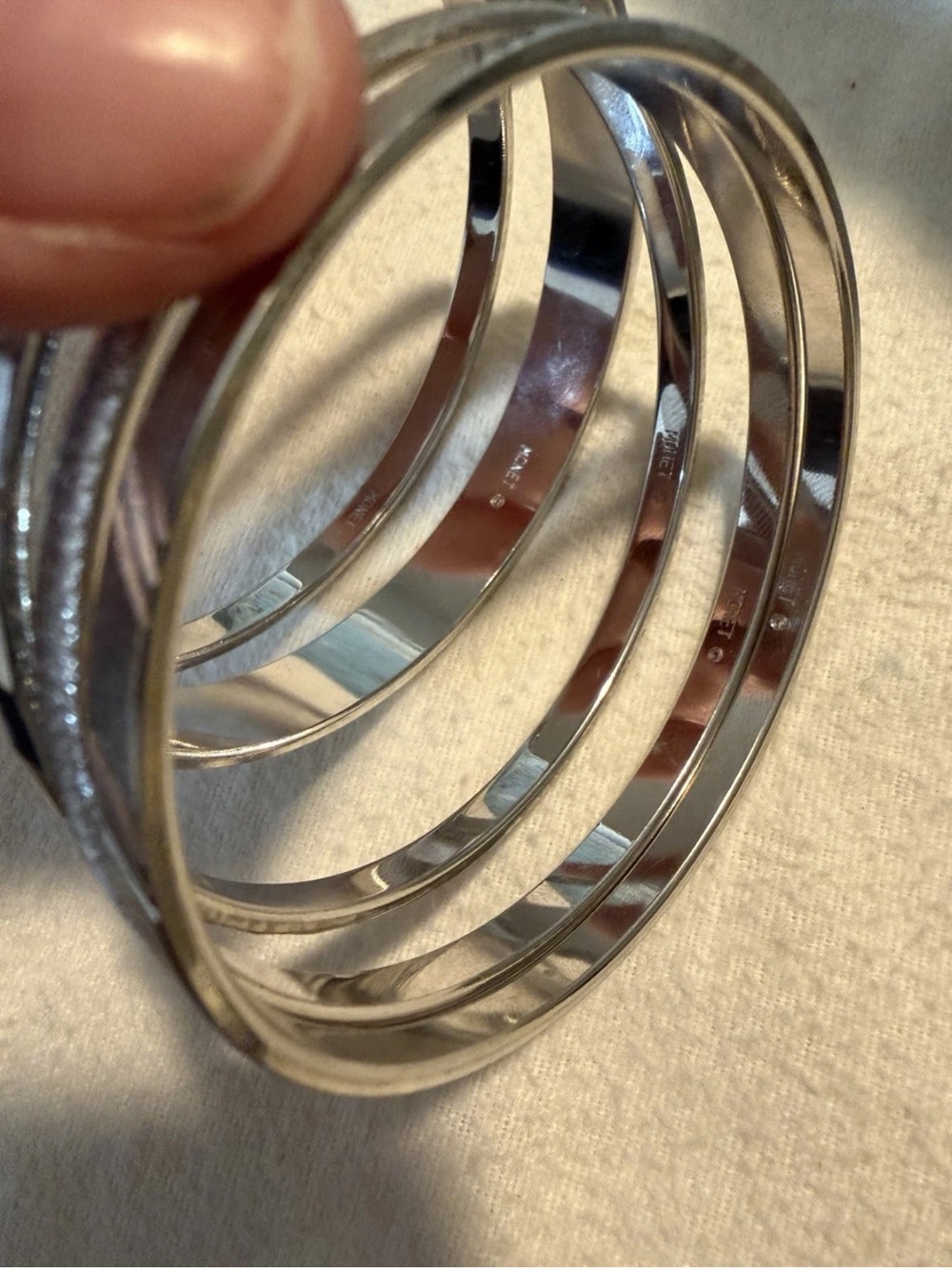 Vintage Monet Stacking Dangle Bracelet Set Of 5 - Picture 3 of 3